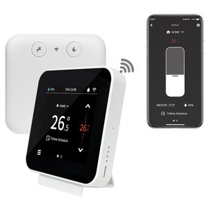 <span class=keywords><strong>Thermostat</strong></span> sans fil ZigBee personnalisé, carré, 230V, écran tactile couleur 4 pouces, chaudière Comboi programmable, certifié CE/RoHS UE - Product Image 3