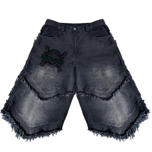 Shorts de mezclilla con lavado ácido para hombre, estilo urbano, en paquete al por mayor. - Product Image 1