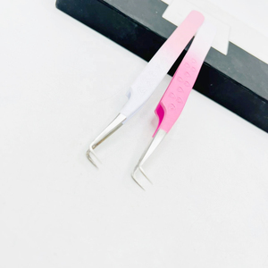 Professional Mini 90 Degree Anti-Magnetic Tweezer Smooth Tip Texture Heart-<b>Engraved</b> 10MM Stainless Steel Beauty <b>Tool</b> Lash - Product Image 2