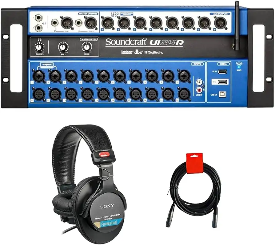 Meilleures ventes Soundcraft Ui24R Table de mixage numérique 24 canaux Enregistreur USB multipiste avec contrôle sans fil