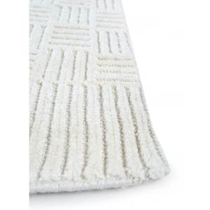 Alfombra de Lana Anudada a Mano Hula AKWL-1209, Color Marfil, Rectangular Grande con Diseño Geométrico, para Sala de Estar, Pasillo o Habitación Juvenil - Product Image 4