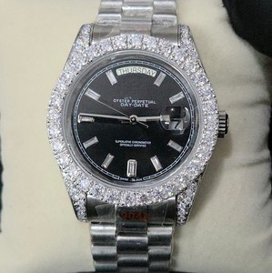 Reloj Mecánico Automático RX de Estilo Elegante con Correa de Acero Inoxidable para Hombre y Mujer, con Diamante Moissanita Analógico, Fecha Automática - Product Image 1