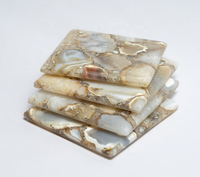 Sous-verres en agate gravée avec motif d'amour - Couleur et logo personnalisables 10x10cm Décoration d'intérieur et cadeaux de pendaison de crémaillère