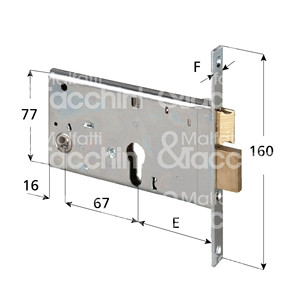 SERRURE pour bandes 2 tours et loquet à cylindre en forme non inclus - Product Image 1