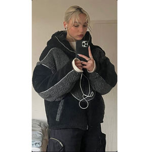 Custom Zipper Stand Collar Heavyweight <b>Warm</b> Winter Sherpa Unisex <b>Fleece</b> <b>Jacket</b> for Men Women - Product Image 3