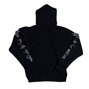 Sudadera con capucha negra personalizada con estampado de esqueleto y cremallera, jersey de manga larga con diamantes de imitación, ropa decorativa, forro polar de alta calidad XS - Product Image 2