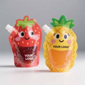 Custom Stand Up Spout <b>Pouch</b> with Transparent Window for Liquid <b>Drink</b> and Smoothie Packaging Enhancing Product Visibility - Product Image 2