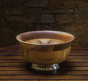 Tazón redondo de madera con diseño de grabado de latón AK en Color Natural, cuenco de frutas secas de alta calidad para artículos de hotel/adornos de vajilla - Product Image 4