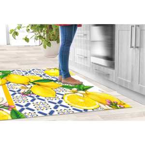 Tapis imprimé jaune citron moderne pour l'été, décoration douce pour cuisine intérieure, tapis à poils doux - Product Image 3