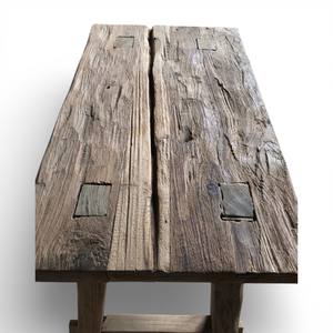 Tabouret en bois de teck recyclé japonais, ancien, petit banc multifonctionnel, meubles pour chambre à coucher, appartement, salon - Product Image 5