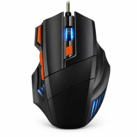 Souris de jeu filaire USB avec rétroéclairage RVB 3600 DPI à 7 boutons avec capteur optique pour PC, ordinateur portable, bureau et e-sport