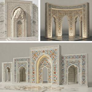 Pièce d'art islamique en marbre blanc pour l'intérieur des mosquées avec des détails sculptés à la main, design moderne, taille personnalisable - HAYAT INDUSTRIES - Product Image 3