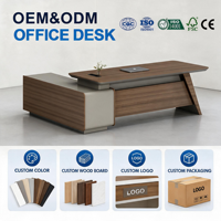 Bureau d'ordinateur de direction en MDF en forme de L, design moderne, fabrication sur mesure en Chine, mobilier de bureau de luxe, poste de travail