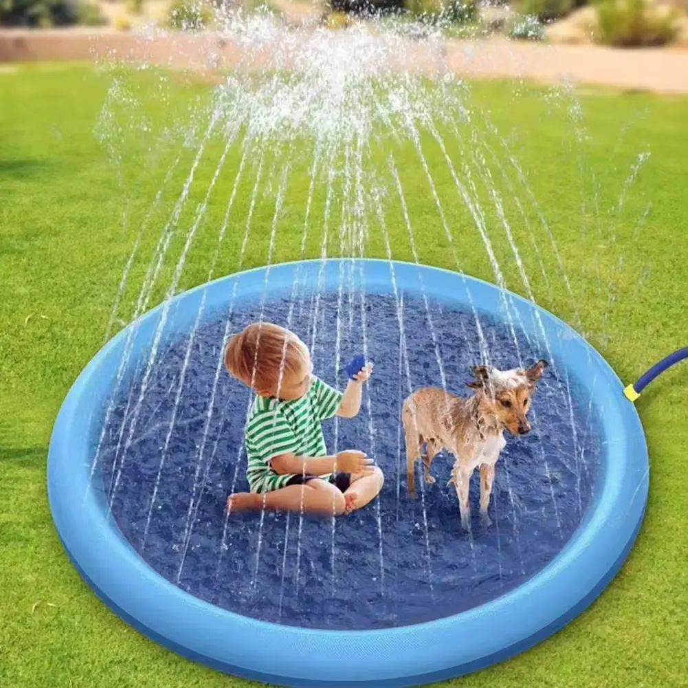 Honden Spelen Koelbad Pet Sprinkler Pad Zwembad Opblaasbare Water Spray Pad Mat Hond Zwembad