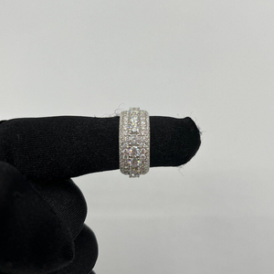 VVS 5 Rows Moissanite ICED <strong>Men's</strong> Solid 925 Silver Moissanite <strong>Pinky</strong> Hip Hop <strong>Ring</strong> for Sale at Affordable Prices - Product Image 5