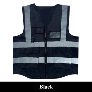 OEM Wholesale Workwear <b>Reflective</b> Safety <b>Vest</b> High Visibility Fluorescent Polyester Jackets Customizable Logo <b>Reflective</b> Strips - Product Image 3