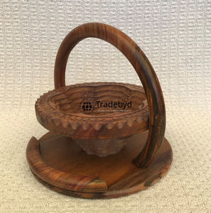 Cesta de Frutos Secos de Madera Moderna Hecha a Mano de Primera Calidad, Diseño Multifuncional, Almacenamiento de Aperitivos Sostenible para Hoteles y Restaurantes - Product Image 3