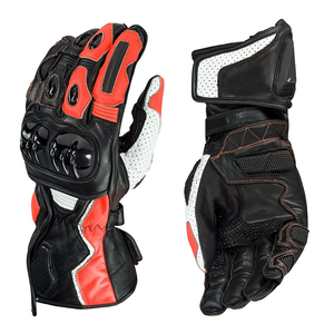 OEM Men's Full Finger Motorbike Gloves Pure Black Genuine Goat Skin Leather Waterproof Sportswear Auto Racing Breathable Printed - Product Image 4