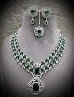 STUNNING SPARKLES - Conjunto de Collar y Pendientes de Lujo de Doble Capa con Cuentas de Latón y Cadena, Estilo Moderno para Bodas, para Mujer