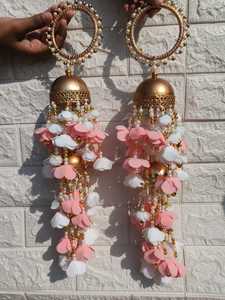 Punjabi Floral Kaleera Hathpool brazaletes conjunto de 2 pulseras de flores de espuma indio pakistaní boda joyería accesorios nupciales - Product Image 5