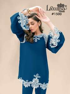 ชุดมุสลิมแบบเรียบง่ายขายส่ง เสื้อและกางเกงพิมพ์ลายสไตล์ตุรกีสำหรับผู้หญิงมุสลิม เสื้อผ้าอิสลาม ปากีสถาน อินเดีย ปักลาย - Product Image 2