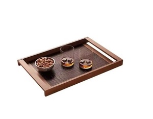 Nouveaux plateaux de service à compartiment en bois massif conçus Plateau en bois fait à la main pour une utilisation polyvalente à prix réduit - Product Image 1