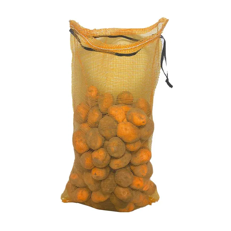 Economically Low Price Pp Mesh Plastic Mesh Bag With Drawstring White Round Flat PE Onion Vegetable Sack Packaging