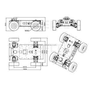 Châssis de robot industriel WD, base AGV, roues Mecanum, moteur CC, capacité de charge de 20 kg, hauteur de levage de 30 mm, autonomie de 4,5 heures, logistique - Product Image 6
