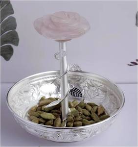 High Quality Serving <b>Bowl</b> for Home Hotel and Restaurant Tabletop Dinnerware <b>Silver</b> Color Resin Flower Design Fruits Serving <b>Bowl</b> - Product Image 6