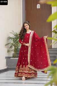 Vêtements ethniques indiens Faux Blooming avec Rich Zari et Paillettes Brodé Travail Anarkali Robe avec Belle Dupatta pour les Femmes - Product Image 4