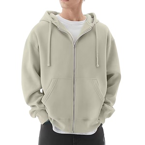 Sweats à capuche à fermeture éclair vierges de haute qualité pour hommes sweats à capuche surdimensionnés en coton molletonné avec logo imprimé personnalisé pour homme - Product Image 3