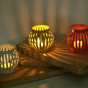 <b>Set</b> 4 Vintage Moroccan Multicolored Brass <b>Lanterns</b> Handmade Eco-Friendly Indoor Outdoor Hanging Candle Holder for Religious - Product Image 3