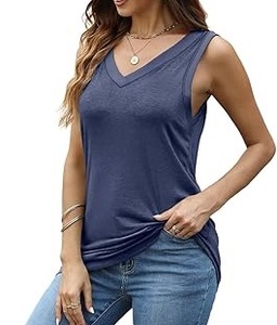 Débardeur court sans manches pour femme de qualité supérieure, personnalisable, grandes tailles, respirant, en coton élasthanne écologique, vêtements de sport, service OEM - Product Image 3