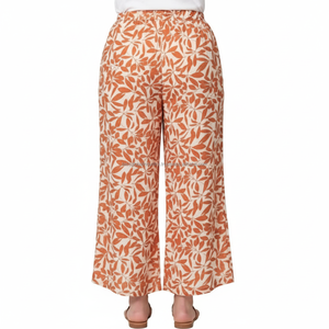 <b>Summer</b> Fashion Women's Mid Waist Floral Print Palazzo <b>Pants</b> Loose Ankle-Length Beach Spandex/Polyester Drawstring Closure - Product Image 2