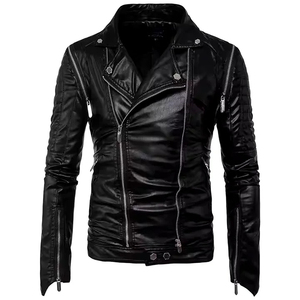 Custom Fashion New Design Vintage Discolored Single Breasted Genuine <b>Sheep</b> <b>Skin</b> <b>Jacket</b> Stand Waterproof Windproof for Unisex - Product Image 5