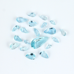 Piedra Preciosa Suelta de Aguamarina Natural en Forma de Pera, Alta Calidad, Corte Facetado, 20x25mm, Tamaño Personalizado, para Joyería DIY, Color Aqua Leche, Venta al por Mayor, Tercera Corte - Product Image 2