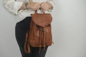 Sac à dos de luxe unisexe en cuir imperméable LBP-0098 haute qualité style vintage fermeture à glissière voyage personnalisé antivol coton - Product Image 2