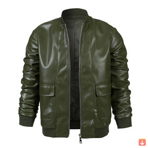 Vente en gros 2024 Veste d'hiver marron de haute qualité pour hommes Nouveau design en cuir véritable avec toile Logo personnalisé Service OEM disponible - Product Image 2