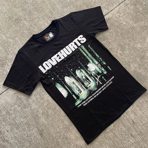 เสื้อยืดลายกราฟิกของผู้ชายเสื้อยืดไหล่ตกไซส์ใหญ่พิมพ์โลโก้ตามสั่ง - Product Image 4