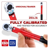 Kit de herramientas manuales para taller de automóviles de 11 piezas con llave dinamométrica de doble dirección 1/4 ''20-200 IN.LB/2,26-22,6 NM