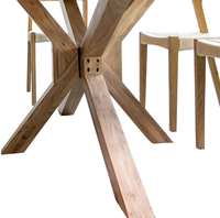 Table à manger en bois d'acacia massif de luxe jambe d'araignée en bois pliable 8 sièges finition naturelle salle à manger nordique maison Table à manger