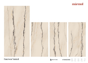 EMERSON Natural 600x1200mm estilo europeo moderno azulejos de porcelana esmaltada acabado brillante para Interior antideslizante para la pared del piso del hogar - Product Image 3