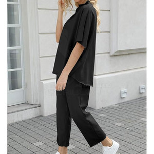 Elegante mujer verano chándal Top algodón Mujer verano chándal suave estiramiento - Product Image 3