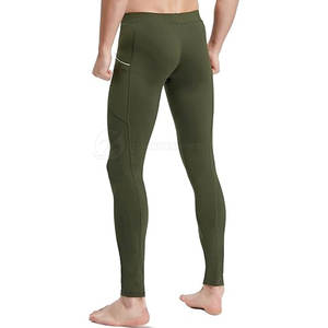 Taille haute hommes Gym formation Leggings nouvelle qualité pantalons de Yoga fermeture élastique imprimé Polyester Spandex coton matériel tricoté - Product Image 3