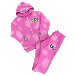 Ensemble de jogging slim fit à logo personnalisé ensembles de survêtements pour hommes survêtement de sport et de gym survêtement personnalisé délavé à l'acide - Product Image 2