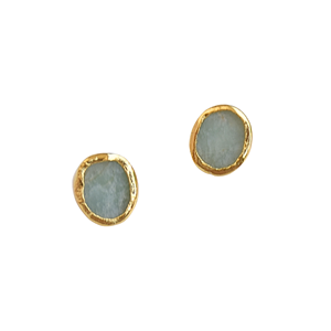 ต่างหูแบบติดหูทำมือสไตล์คลาสสิกประดับอะมาโซไนต์ ตัวเรือนสแตนเลสชุบทอง 18K รูปทรงหยดน้ำ ดีไซน์แบบฝังขอบ เหมาะสำหรับเป็นของขวัญ - Product Image 2