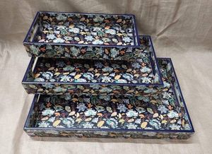 ถาดเสิร์ฟไม้เคลือบพิมพ์ตกแต่งเครื่องประดับถาดเสิร์ฟอาหาร Ramadan เกรดสูงสําหรับภายในจาก SCI อินเดีย - Product Image 3