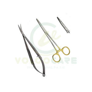 คีมจับเข็ม Olsen HEGAR พร้อมใบมีดตัด 6 นิ้ว ทำจากทังสเตนคาร์ไบด์ และกรรไกร Castroviejo ขนาด 5.5 นิ้ว แบบโค้ง - Product Image 1