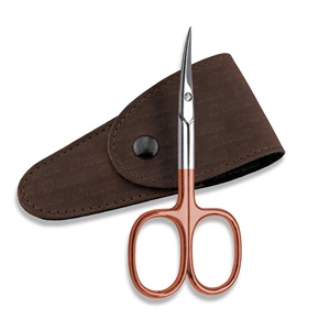 Ciseaux de beauté courbés en acier inoxydable, ciseaux russes pour cuticules, marque privée, extra fins et extra tranchants, avec emballage - Product Image 2
