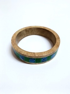 Joyería de mano de gama alta de lujo ligera exagerada a la moda de resina de madera geométrica Irregular - Product Image 3